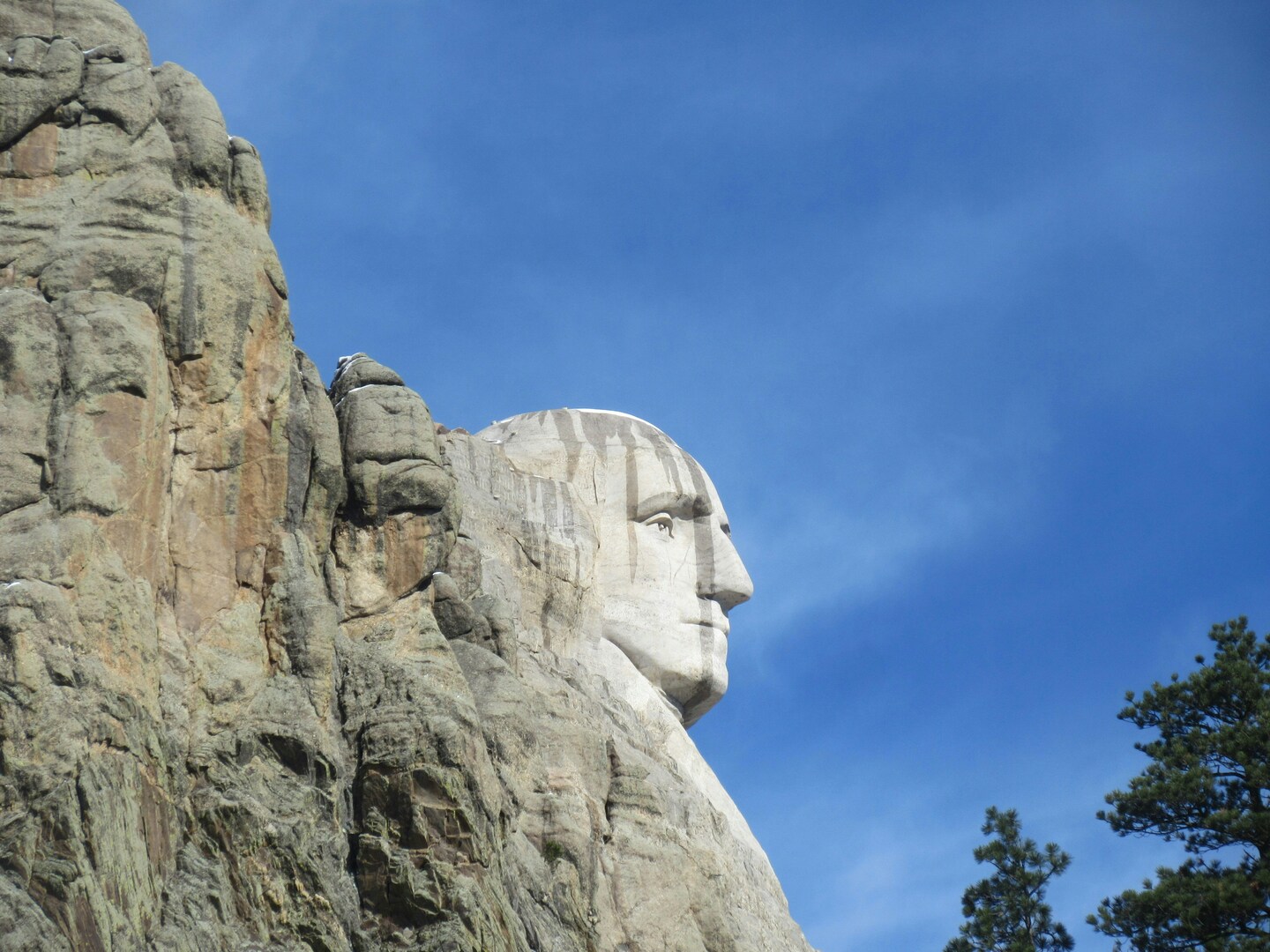 George Washington Face Detail Mount Rushmore