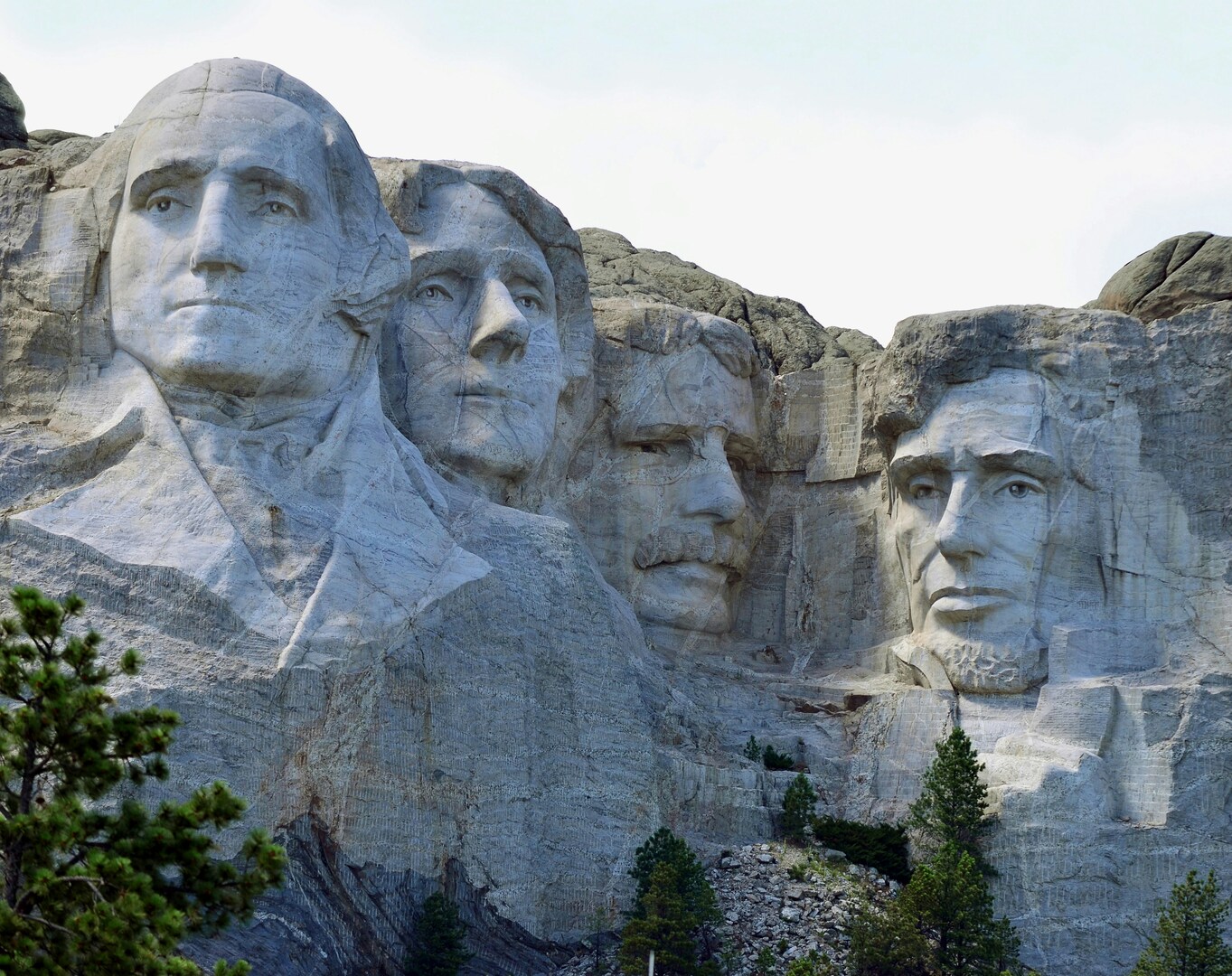 Mount Rushmore Presidential Faces Detail